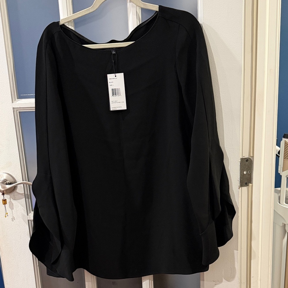 Lafayette 148 New York Black Blouse